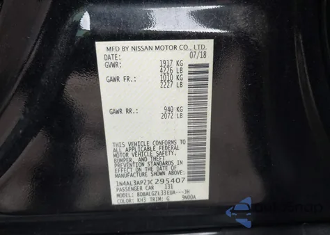 2018 Nissan Altima 2.5 S from USA, damaged, VIN 1N4AL3AP2JC295407